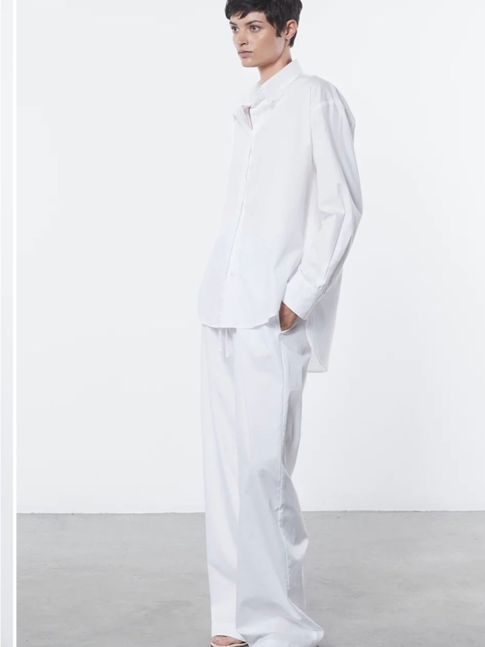 Enza Costa Poplin Resort Pants in White XS/0 - Picture 5 of 8